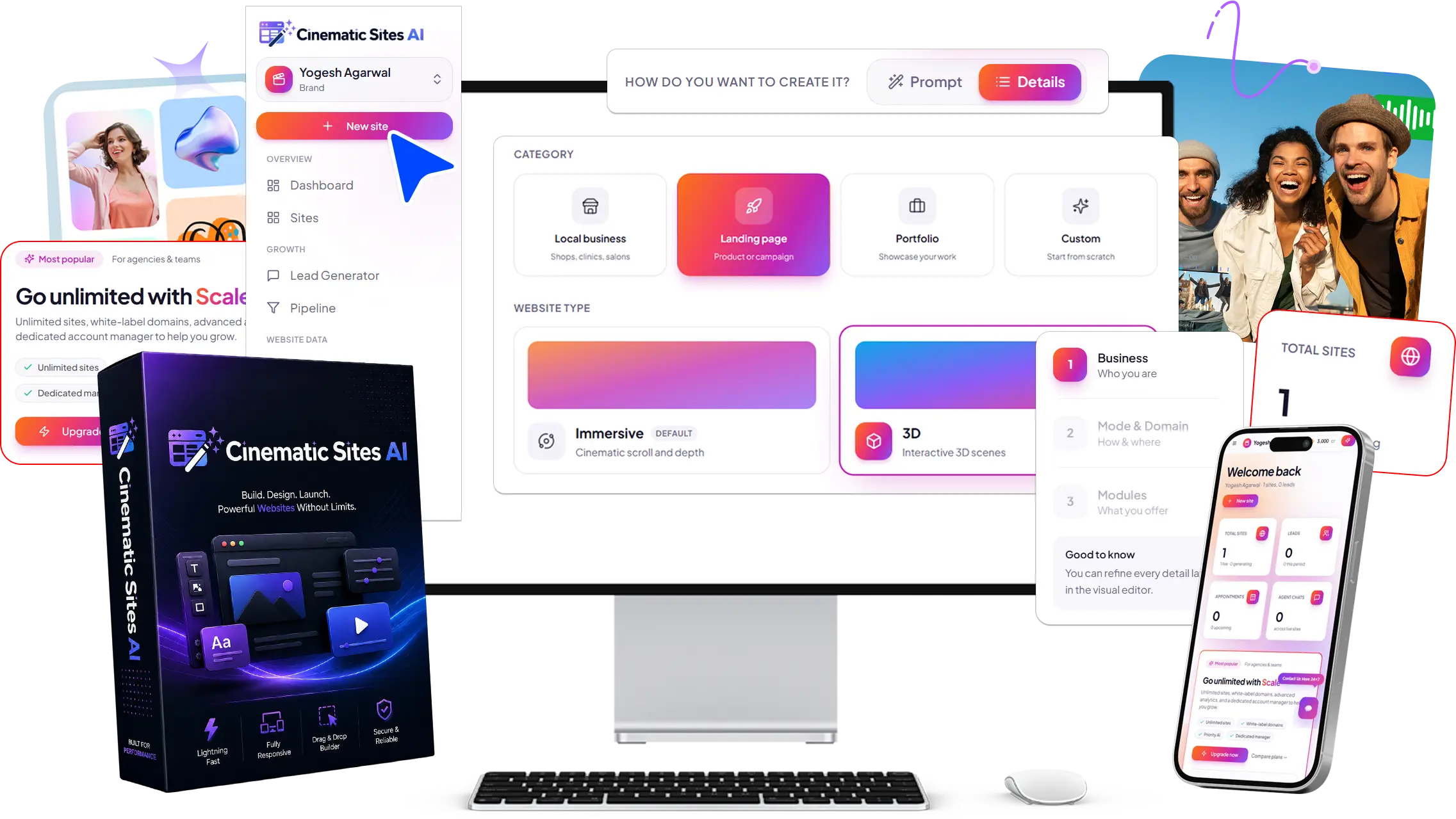Cinematic Sites AI Product Showcase